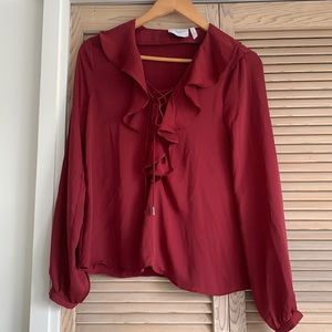 Lacademie revolve wine red blouse xs